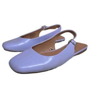TORRID Womens Lilac Purple Swuare Closed Toe Sling Back Buckle Flats EXTRA WIDE